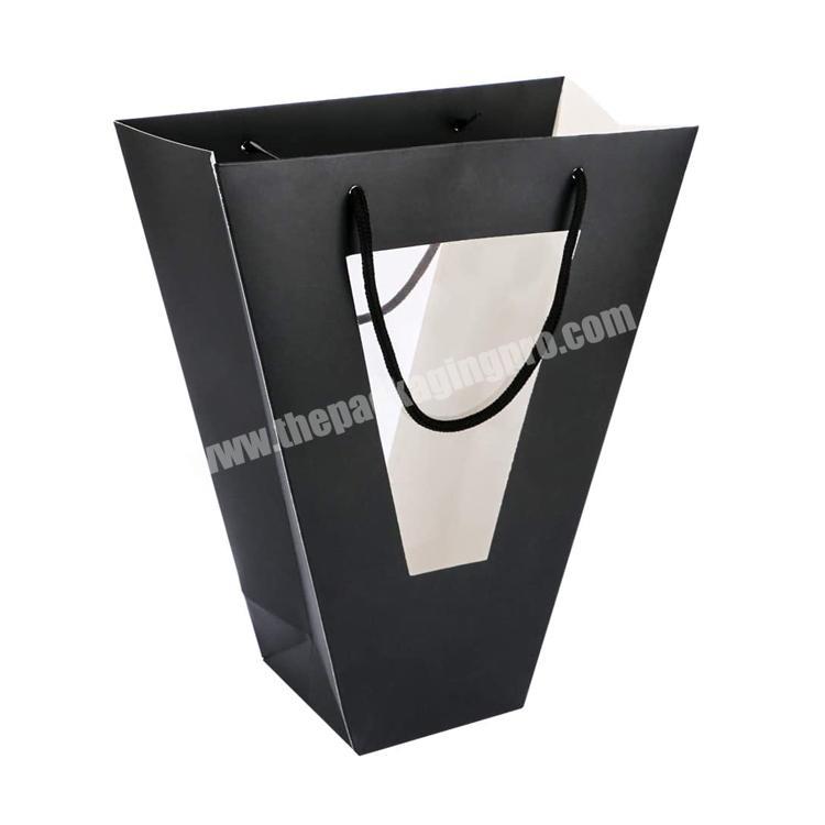 Wholesale Paper bags specially designed for flowers with custom sized transparent Windows