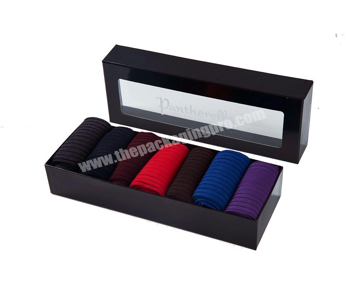 Custom High Quality Clothes Packaging Lid and Base Type Paper Gift Box for Socks Packaging