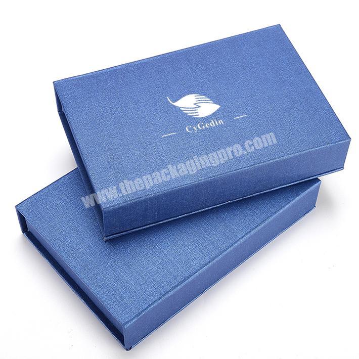 Custom Denim Fabric Book Shape  Box Paper Gift Packaging Box Magnetic Closure Art Coated Paper Paper Material Handmade