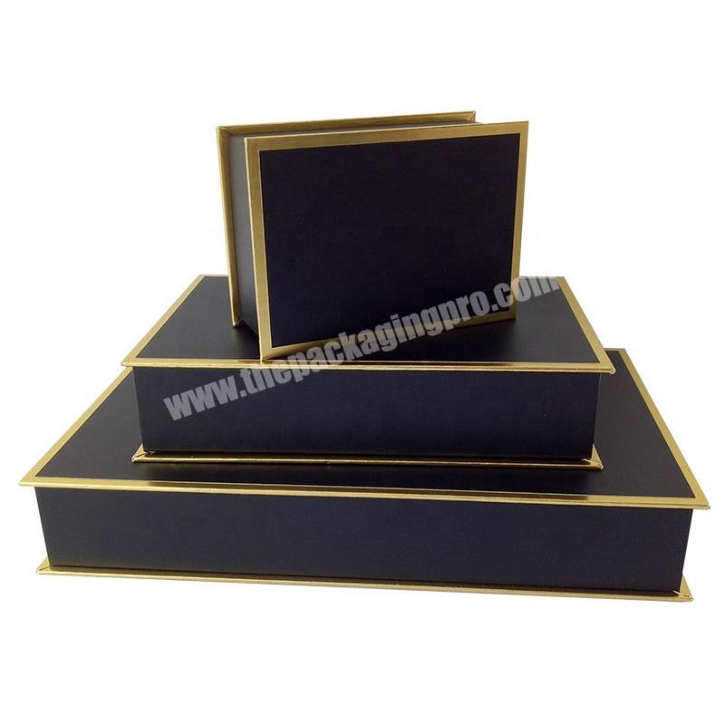 Rectangle Shape Custom Printed Black Box design Cardboard Luxury Gift Box for Sale