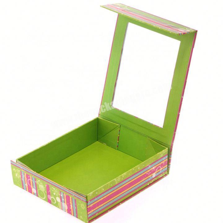 Custom Luxury Cardboard Box Gift Packaging Box With PVC Clear Window