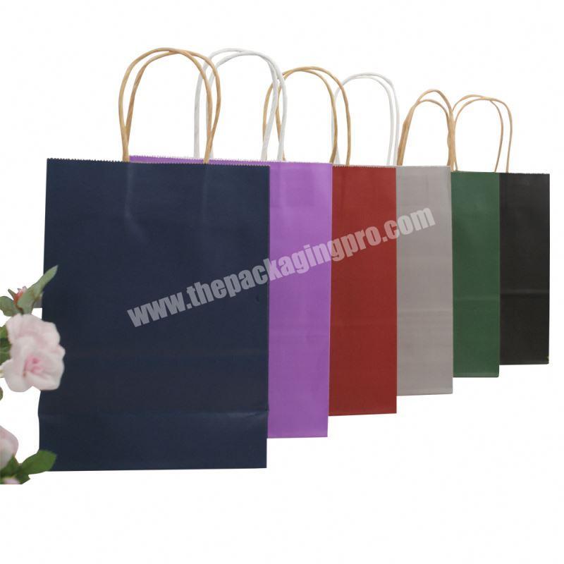 Wholesale Recycled Custom Gift Packaging Colorful Kraft Paper Bag With Handles