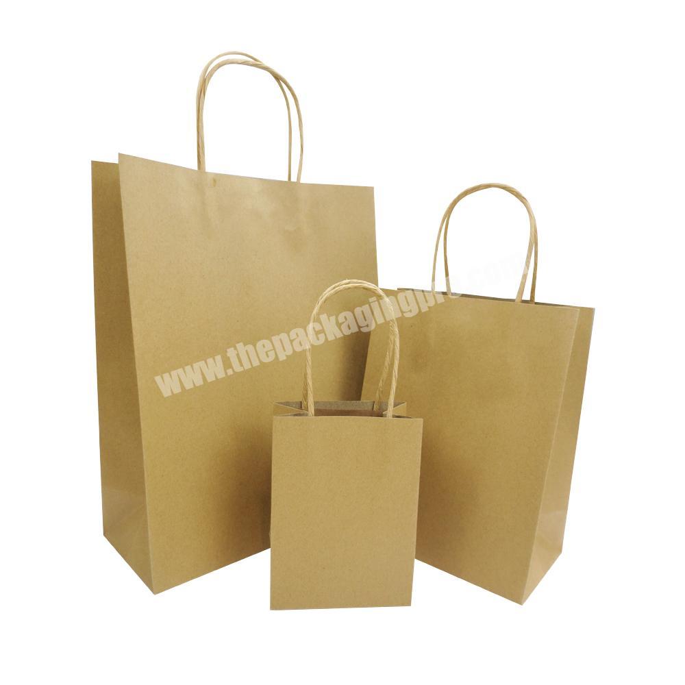 Hot Sale Luxury Fast Food Coffee Packaging Take Away Brown Kraft Paper Carrier Bag For Shopping Packaging