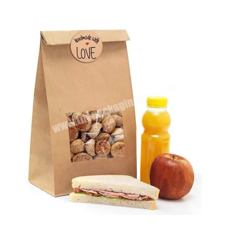 Wholesale Reusable Kraft Bread Stand Up Pouch Paper Bag with high quality