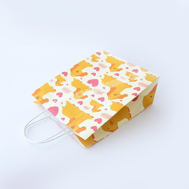 China Manufacturers Wholesale Custom Printing Cheap manila paper cute bag for kid