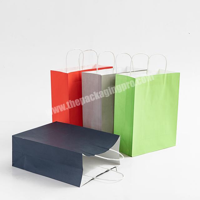Fresh Stocks Plain Color Printing Gift Packing Kraft Paper Bag