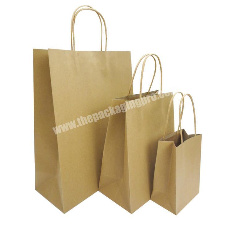Custom size  Brown  Kraft Paper Shopping Bag for Gift Packaging