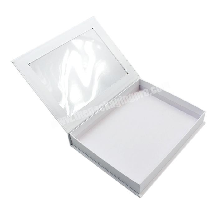 Window Lid and Base Box Kraft Rigid Cardboard Folding Box for Silk Scarf Doggy Belt Boxes Plastic PVC with Logo Printing Cygedin