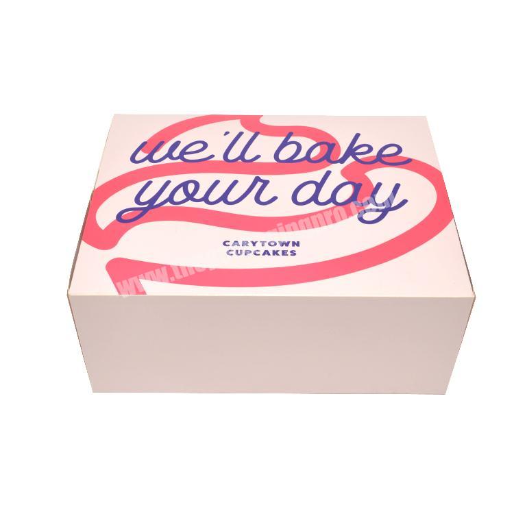 Big Rectangle Bakery Food Packaging Gift Box Custom Design Foldable Wedding Party Favor Cupcakes Box Paper