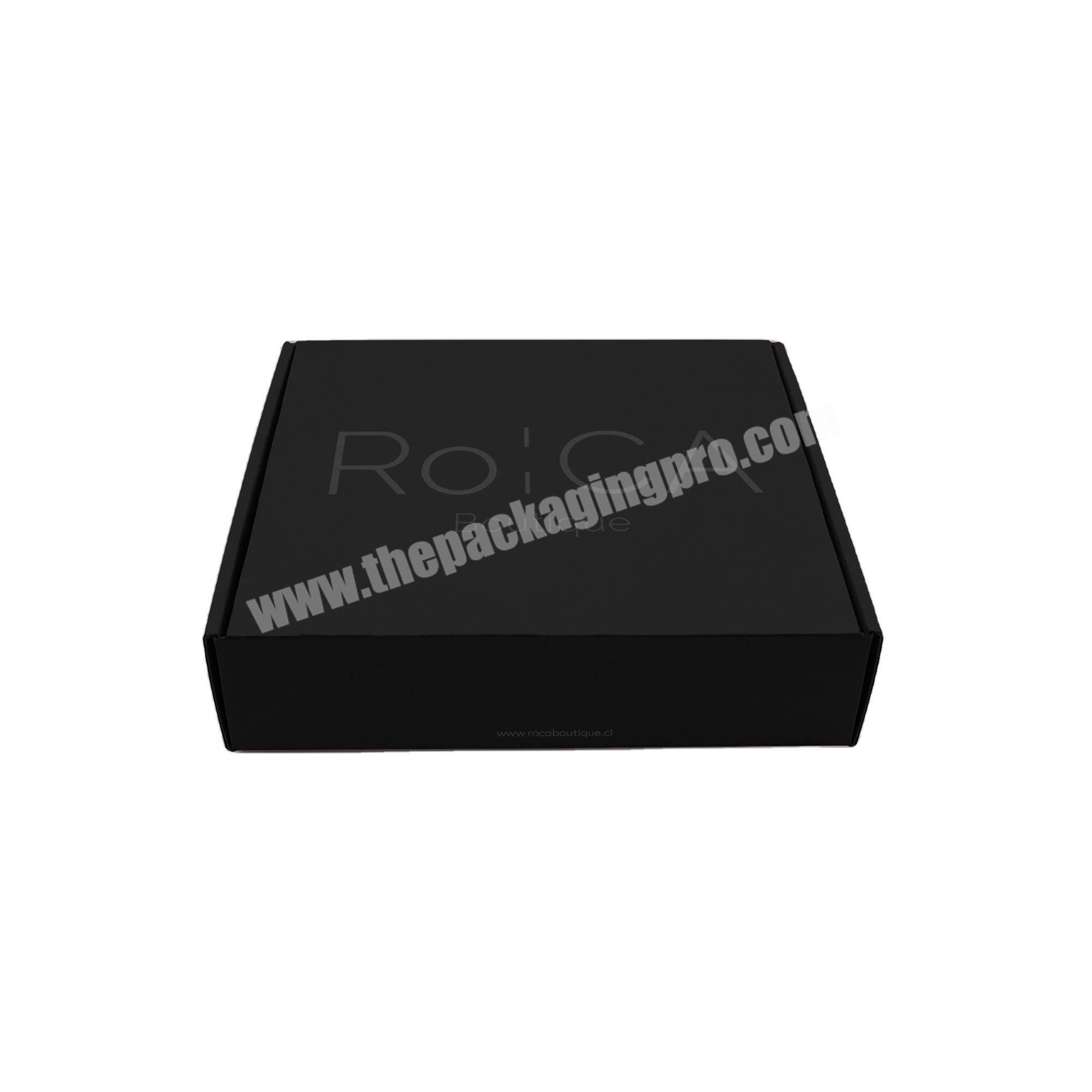 Custom Logo Black Corrugated Cardboard Clothing Shipping Packaging Foldable Paper Boxes