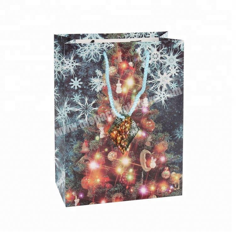Big Discount Luxury Christmas Gift Paper Bag With Kraft Rope Handle