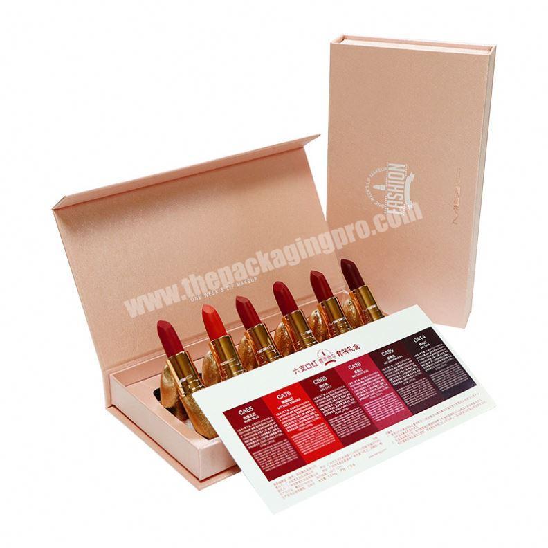 Wholesale Custom Cosmetic Rigid Cardboard Lipstick Packaging Box With Inner Tray