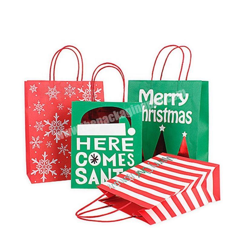 Christmas Printed Paper Gift bags Craft Paper Shopping Bag