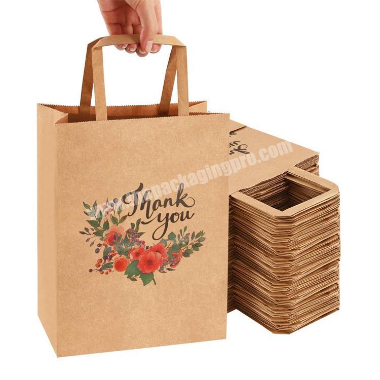 Wholesale Custom logo Promotional Shopping Kraft Bag with Hand Length Handle