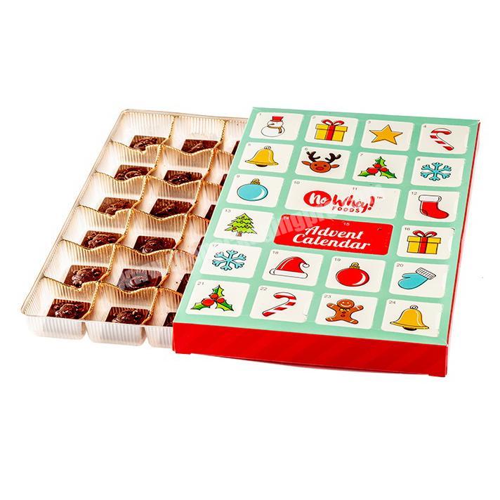Hot Sale Christmas Countdown Cardboard Advent Calendar Custom Chocolate Packaging Calendar Box