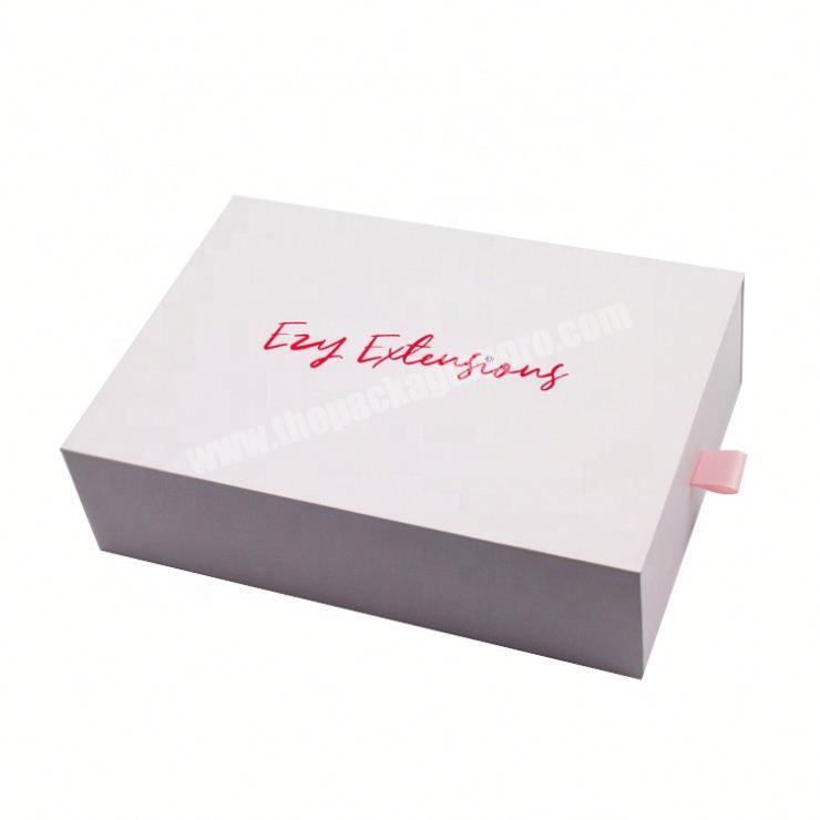 Newest Custom Luxury Gift Box Packaging Drawer Box for Extension Hair with High Quality