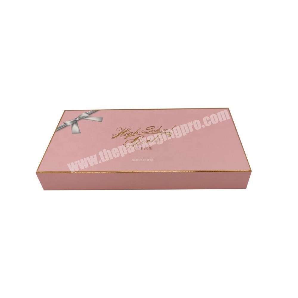 Custom Embossing Blue Pink Cosmetic Foldable Paper Box With Paperboard Insert