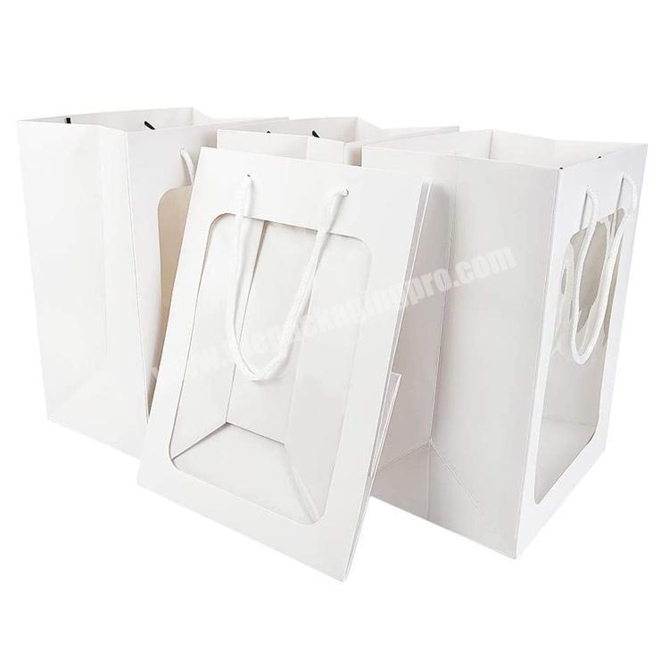 wholesale Custom logo paper bag with transparent window custom size with high quality