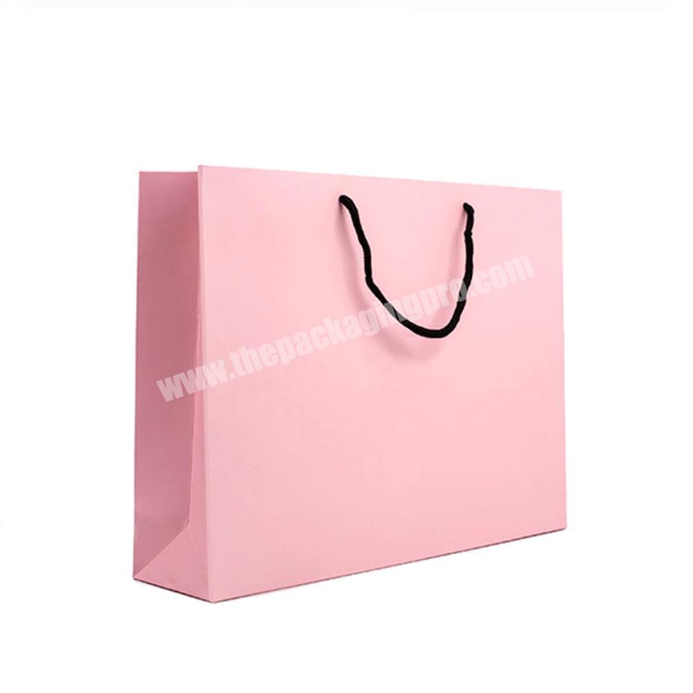 Custom Printed Personalized Pink Matte Laminated Retail Shopping Euro Tote Paper Bag With Handle