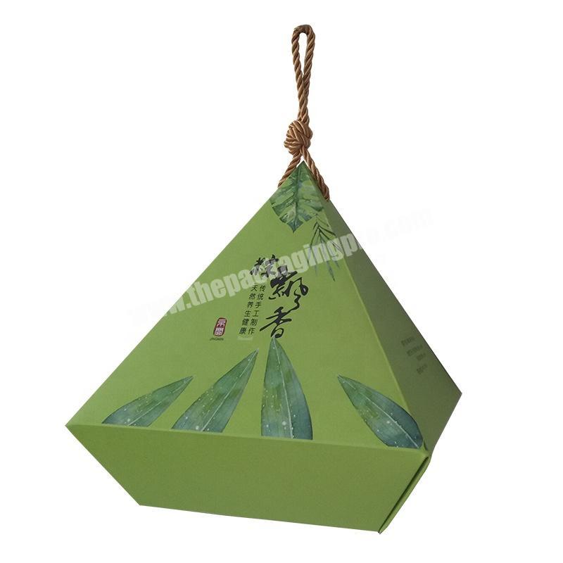 Custom Rhombus Shape Paper Gift Box For Zongzi, Rice-Pudding Packing