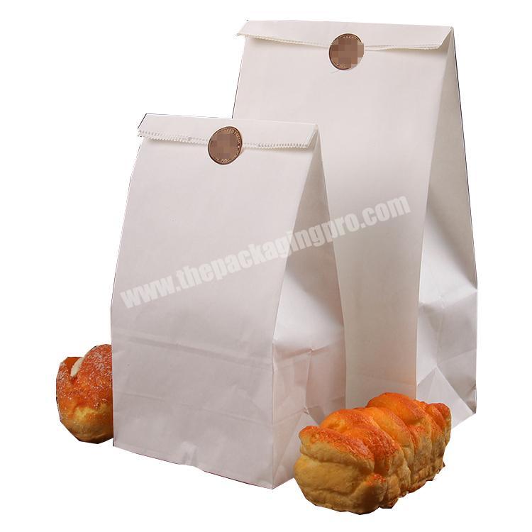 Wholesale Food Grade Bread Box Paper Bag, White Paper Bag For Food