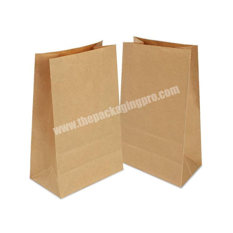 Wholesale Eco friendly Flat Brown Kraft Food Bread Paper Kackaging Bags