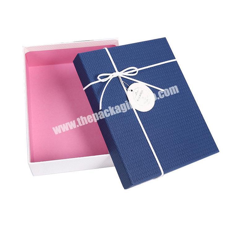 Matt leather rope gift box European style birthday gift wrapping box with high quality