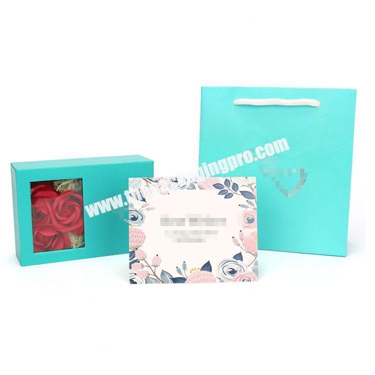 Plastic Print Clear Window Luxury Paper Custom Shopping Bag And Boxe Gift Box