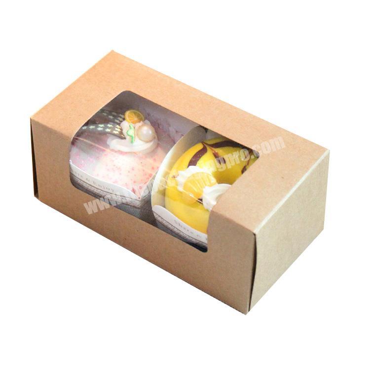 Bakery Cupcake Cup Cake Packaging Manufacturer Factory Price Cheap Wholesale Custom Food Kraft Paper Cupcake Box with Window