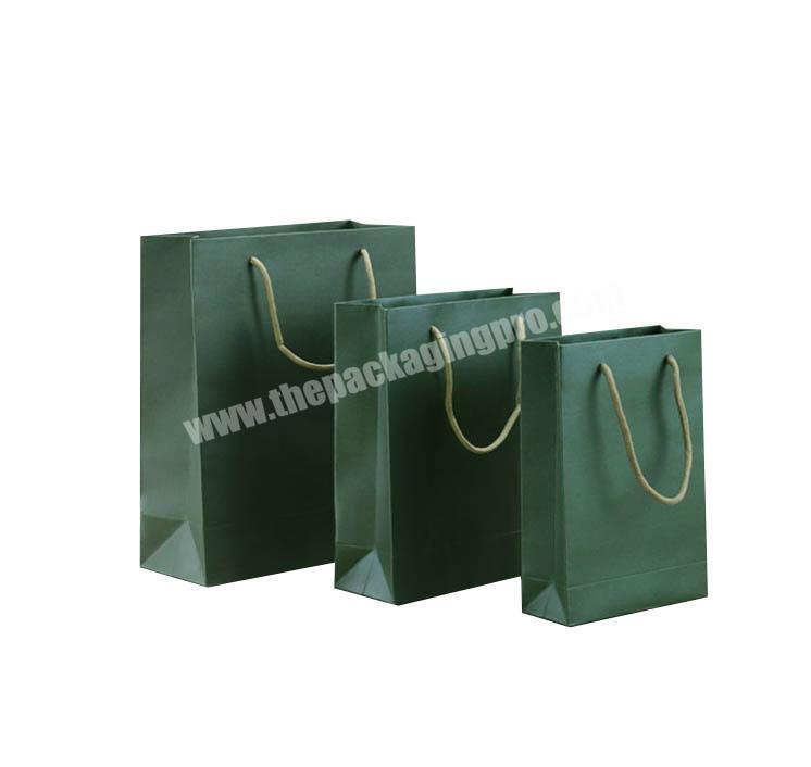 High quality low cost dark green atrovirens factory wholesale grocery kfraft paper bag with handle