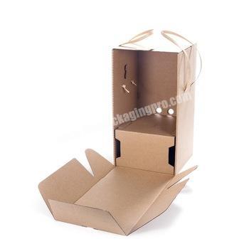 Customized Flower Delivery Corrugated Box With Handle, Unique Shipping Packing Box For Flowers With Insert Strong Enough Boxes