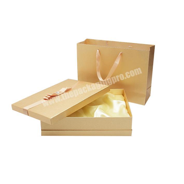 High end gift box with paper bag and silk cloth for wine and easy to throw objects