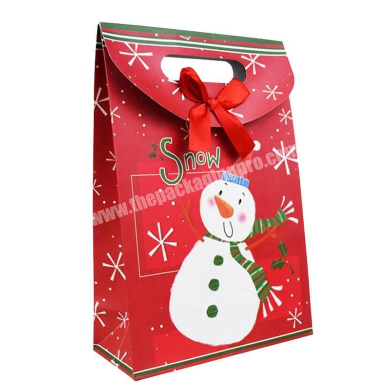 Small Paper Christmas Gift Bag Holiday Packing Bags without Handles in Bulk