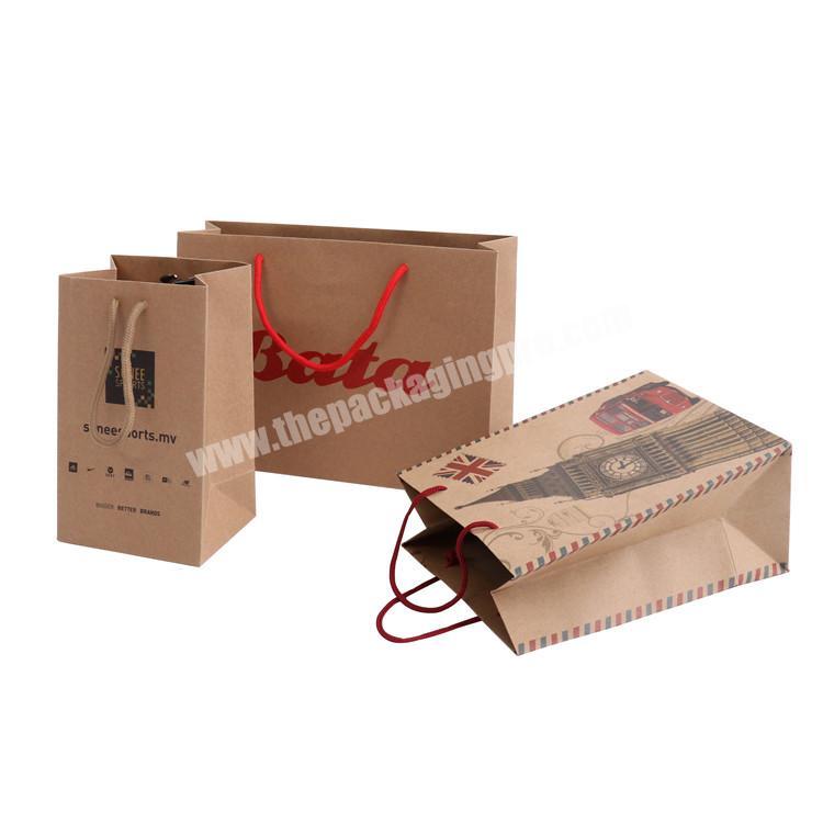 Custom High Quality Small Shopping Craft Brown Kraft Paper Bag With Twisted Handle