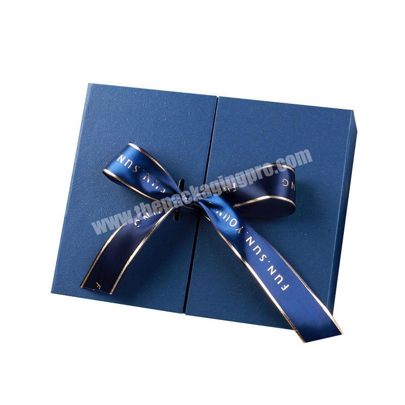 Fancy Blue Color Paper Gift Box Inventory Paper Packaging