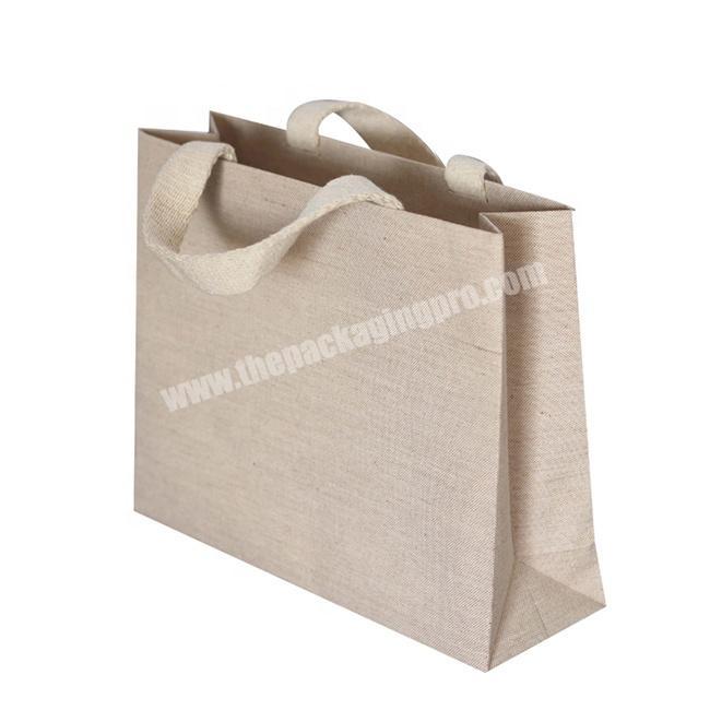 Custom Logo Texture Paper Gift Bag Custom Logo In Packaging Bags With Cotton Handles