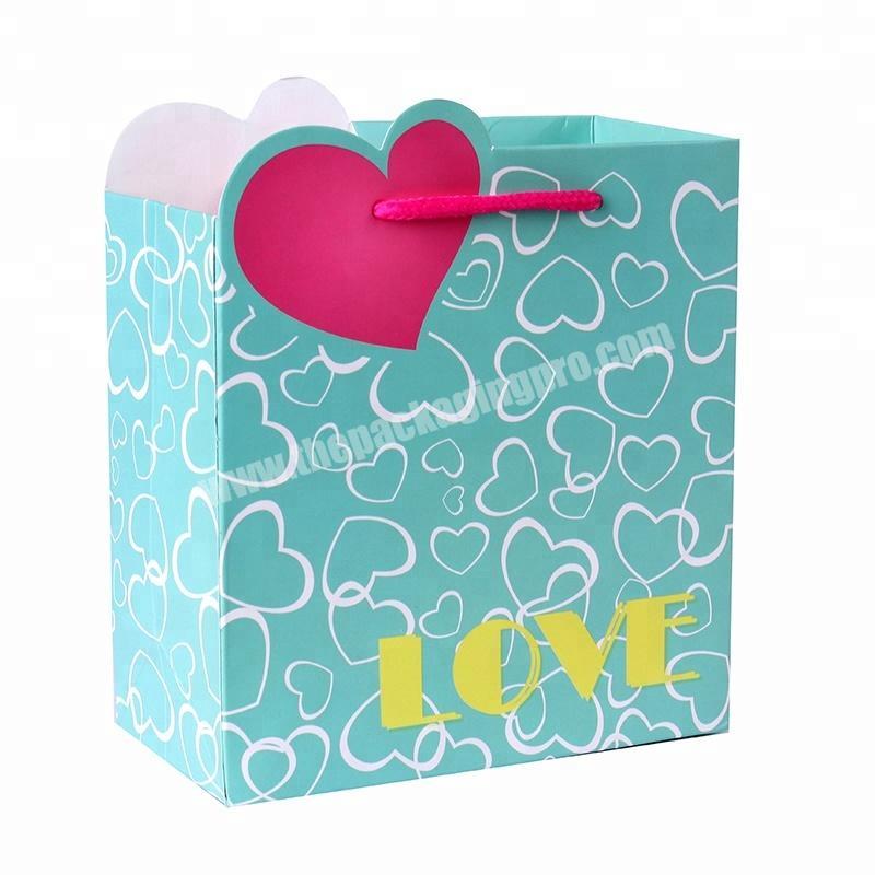 Supplier Design Beautiful Flower Printing Foldable Double Handle Wedding Paper Bag