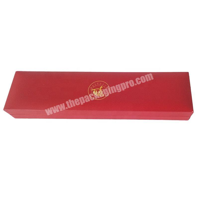 Red Rectangle Necklace Packing Jewelry Gift Box with Custom Stamping Logo