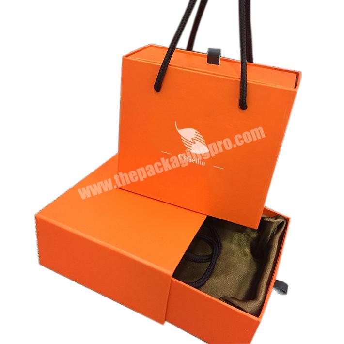 Custom design logo printing modern luxury wine gin brandy whisky drawer packing gift paper box with silk cloth insert