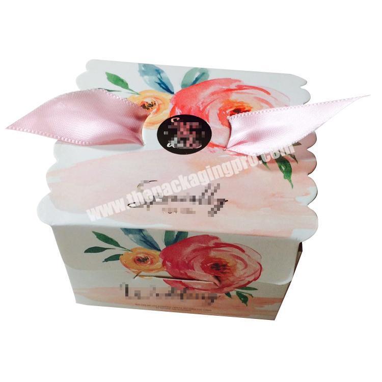 Customized logo wholesale price can be creative candy wrappers box ribbon high quality
