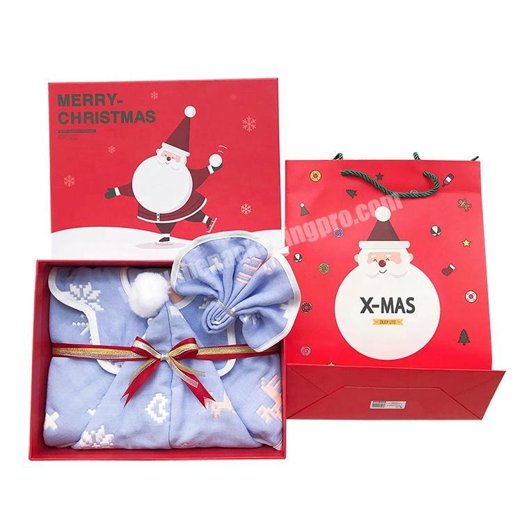 Clothing Packaging Box For Sweater Christmas Box Snowman Santa Claus Printing With Lid