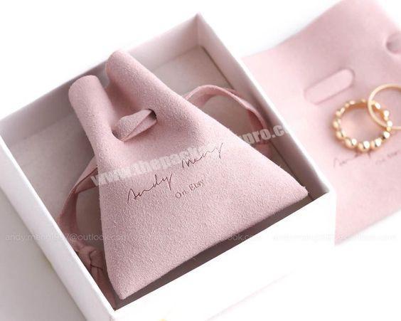 Customized gift packing pouches with jewelry packing box