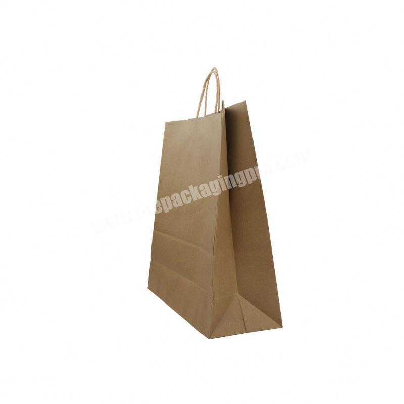 Custom Recyclable Printed High Quality Shopping   Packing Kraft Paper Bag With Twisted Handles