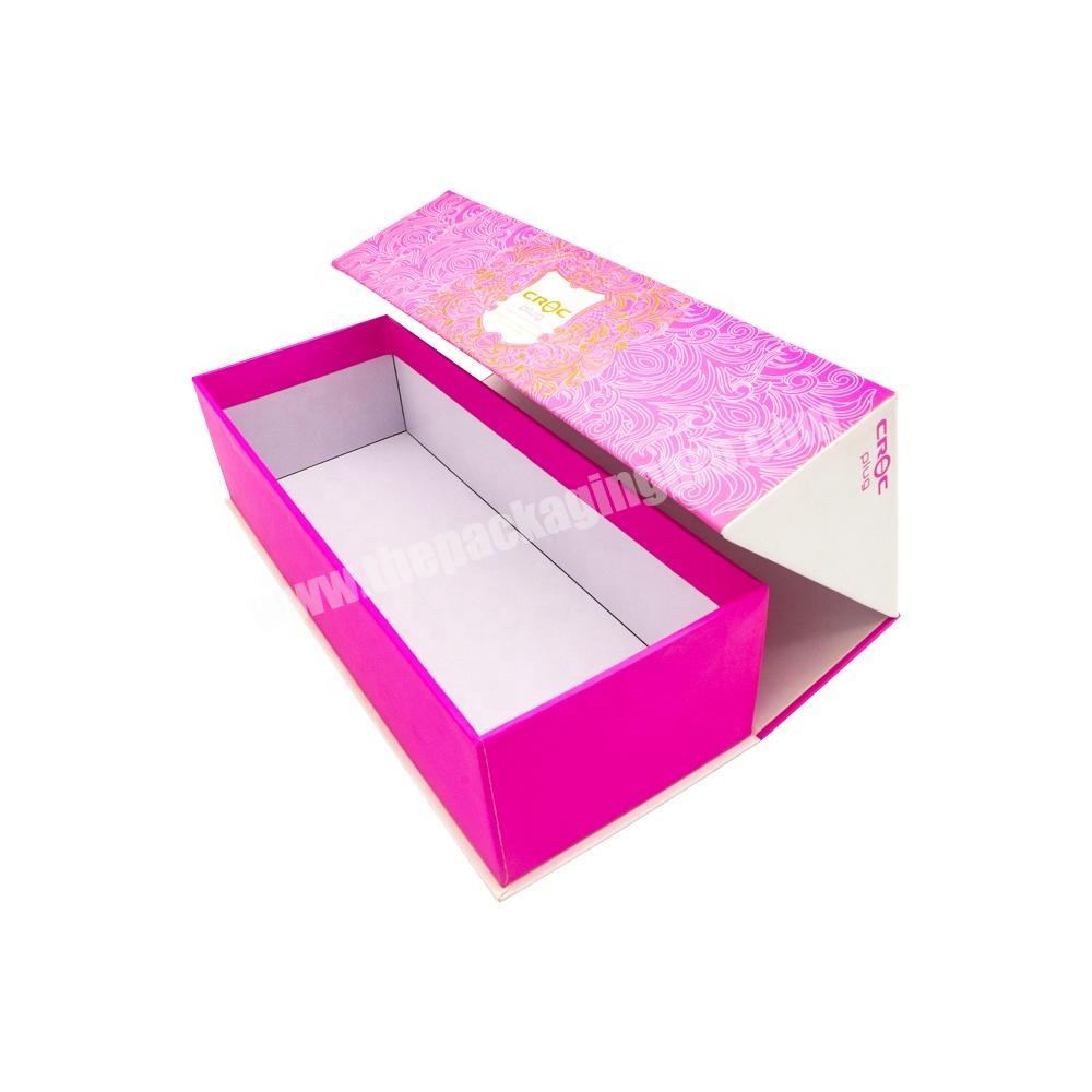 Elegant Pink Hard Paper Gift Clamshell Box for Hair Straightener Curling Iron