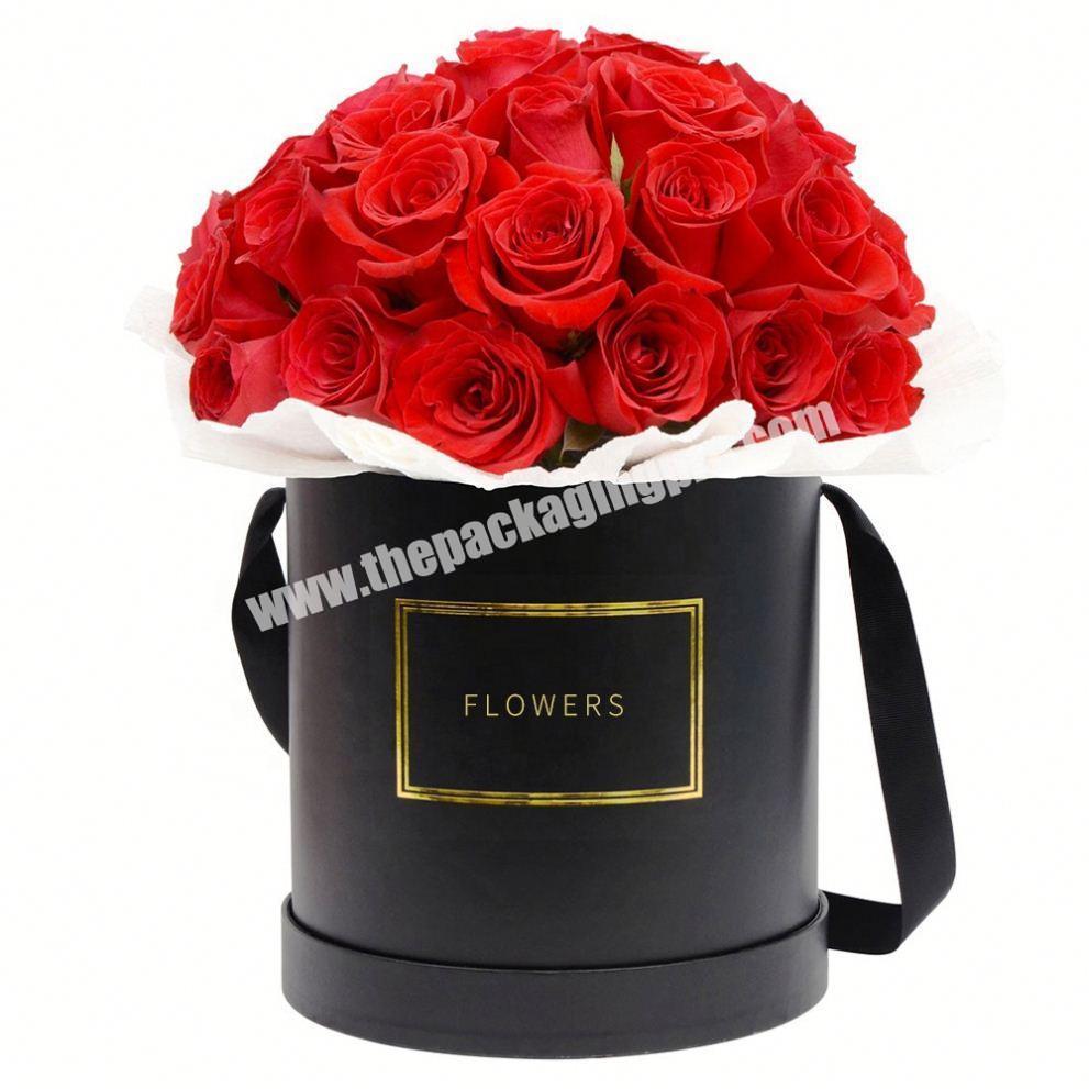 wholesale luxury black round flower paper box