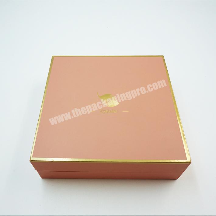 Luxury Top-lid Box Recycle Custom Design Paper Packaging Cardboard Box Gift Packaging Grey Board Cygedin NB00018 Pink and Gold