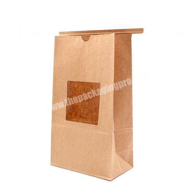 Food grade craft paper bag, block bottom SOS paper bag with logo print