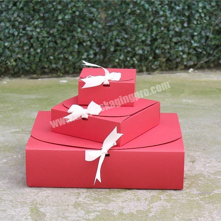 Wholesale Inventory Paper Gift Box with Ribbon Paper Packaging Black Card Kraft Card Box