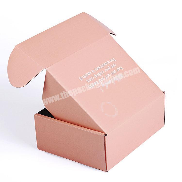Wholesale Factory Custom Card Corrugated Paper Box Recycled Colored Gift Boxes Shipping Cloth Pink Mailer Boxes