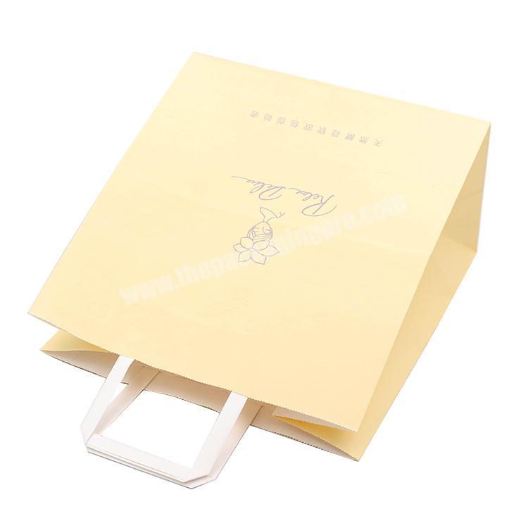 luxury hand color cmyk printed paper bag with flat handle